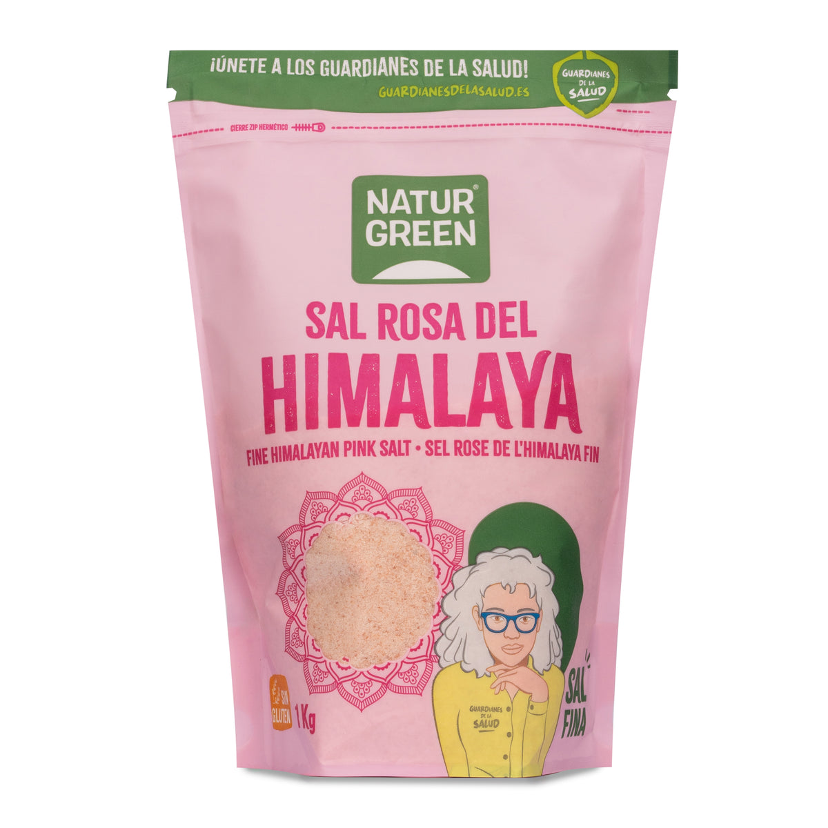 Pack 2 uds Sal rosa del Himalaya fina Naturgreen 1 kg