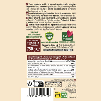 Pack 2x Tahin Tostado Naturgreen de 750 g