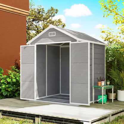 Caseta De Jardín Outsunny Pp, Aluminio Gris Oscuro 182x151x219 Cm 84h-160v00gy_1