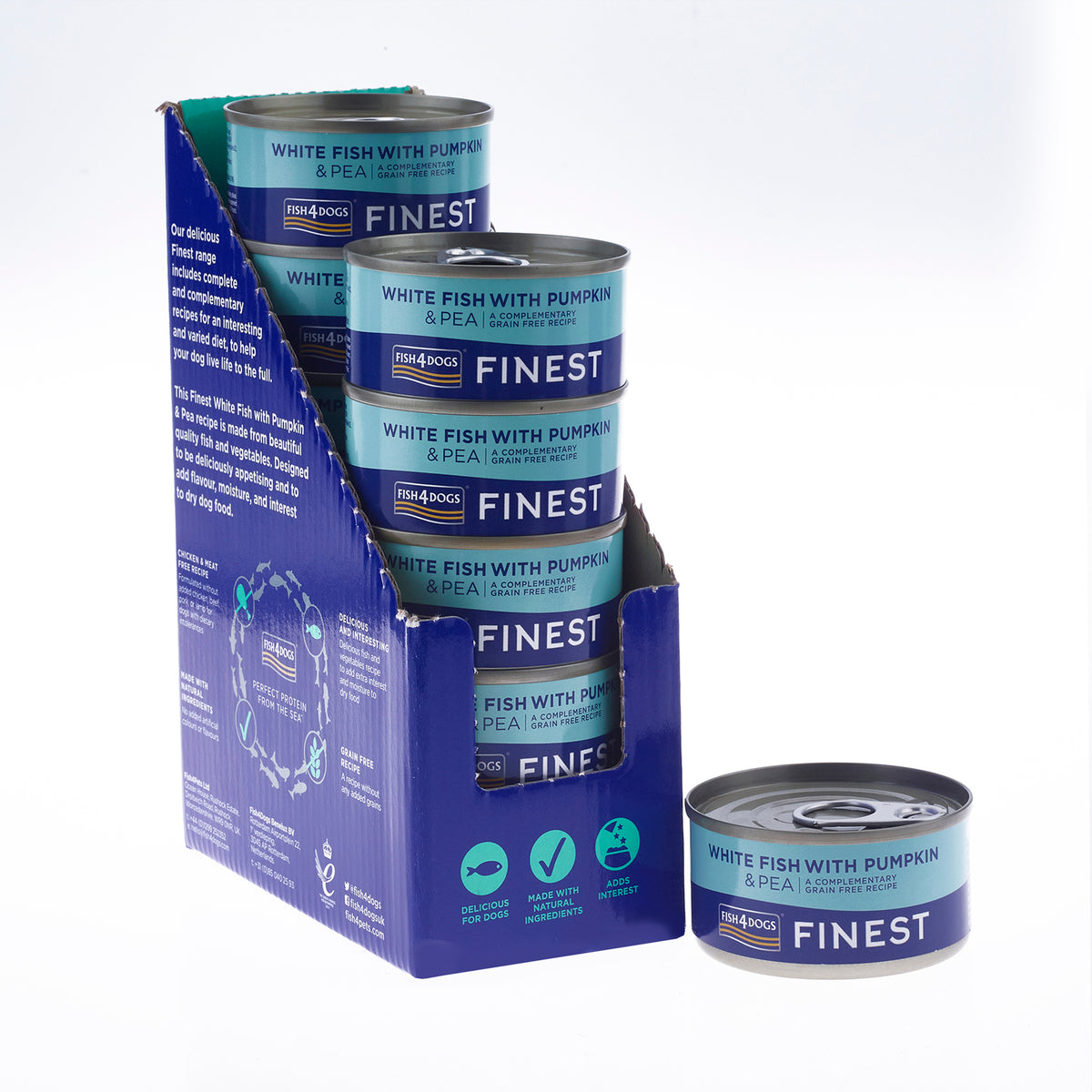 Fish4dogs Comida Húmeda Para Perro – Pescado, Calabaza Y Guisantes 85 G (pack De 12)_0