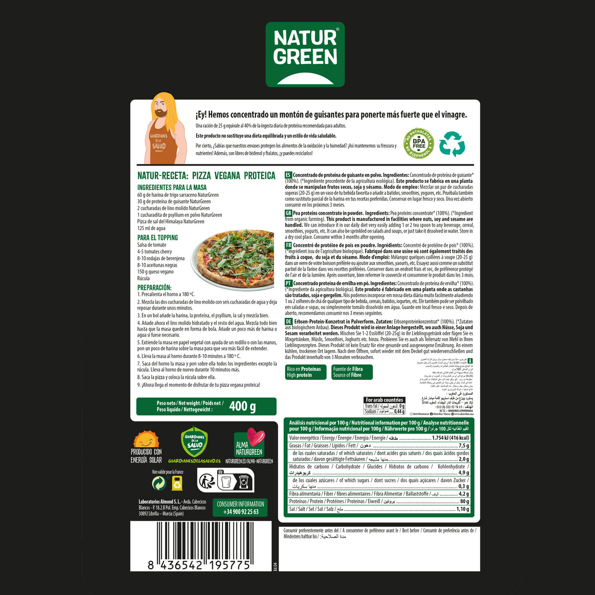 Proteína de Guisante Ecológica Naturgreen 400 g