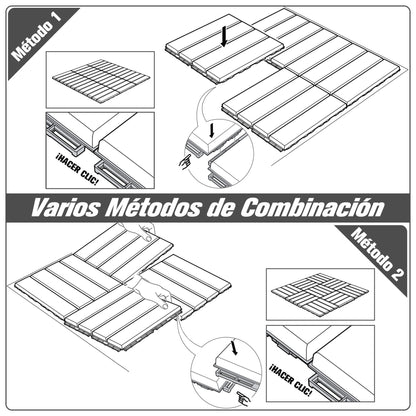 Baldosas Cuadradas Outsunny Negro Con Textura Antideslizante_5