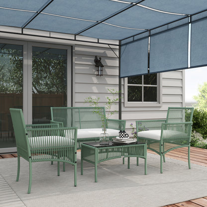 Conjunto De Jardín Outsunny Acero, Pe Verde Oscuro 100x56x80 Cm_1