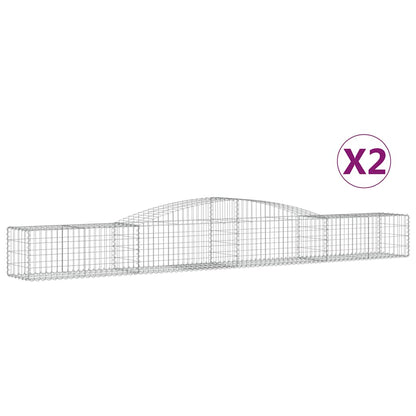 Cestas De Gaviones 2 Uds Forma De Arco Hierro 400x50x40/60 Cm_0