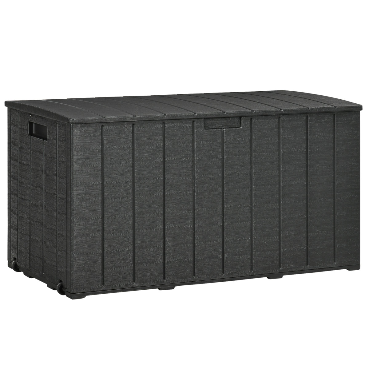 Baúl De Almacenamiento Outsunny Pe Negro 122,4x62x64,5 Cm_0