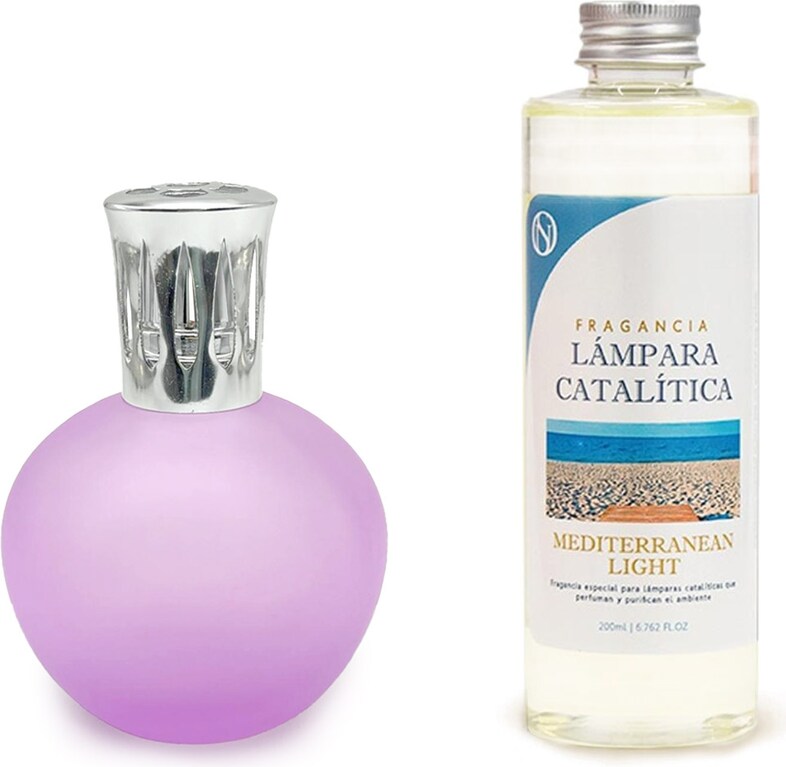 Lámpara Catalítica Fucsia Mate + Fragancia Mediterranean Light 200ml - Elimina Malos Olores, Impurezas Y Perfuma_0