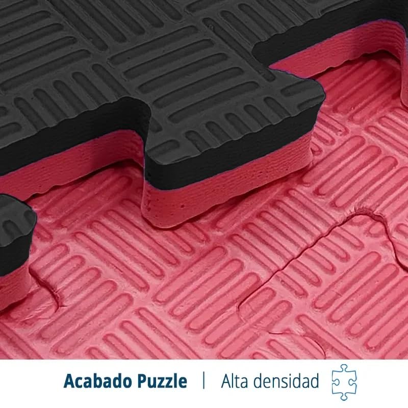 Artatami® Tatami Puzzle 1x1x20 mm Rojo - Negro Pack Ahorro【10 Unidades】Gimnasios - Fitness - Pilates - Yoga_5