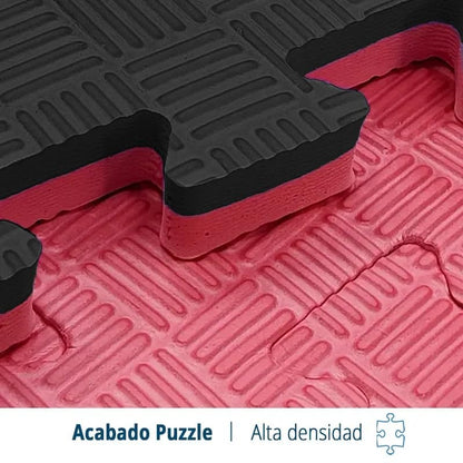 Artatami® Tatami Puzzle 1x1x40 mm Rojo - Negro【1 Unidad】 Alta Densidad EVA – Judo, BJJ, MMA y Lucha_3