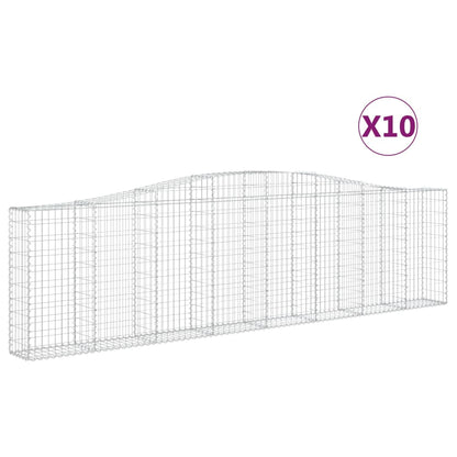 Cestas De Gaviones 10 Uds Forma De Arco Hierro 400x30x100/120cm_0