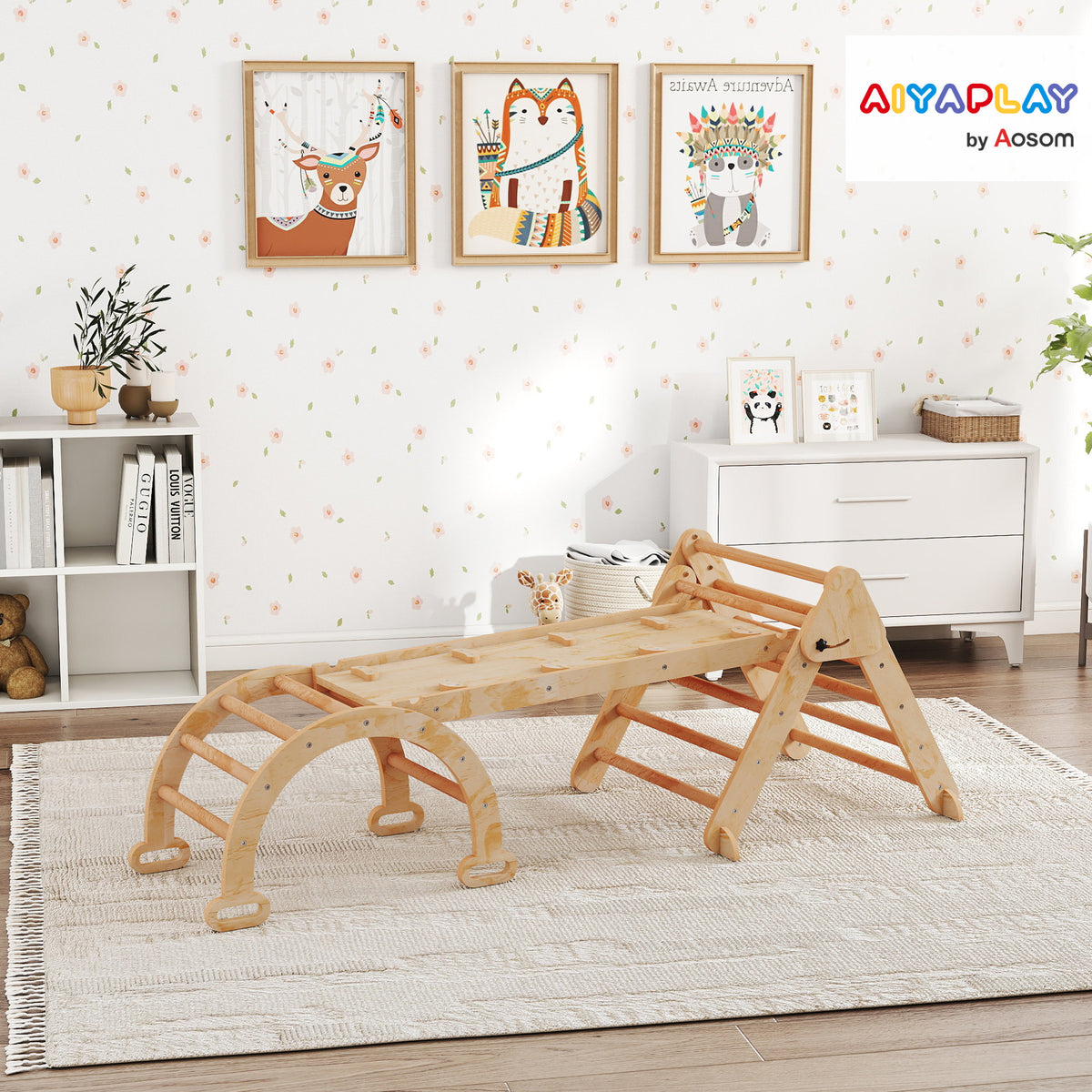 Triángulo De Escalada Aiyaplay Madera De Álamo, Madera De Pino Madera Natural 188x70x59 Cm 331-097v00nd_1
