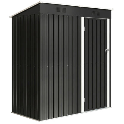 Caseta De Jardín Outsunny Acero Galvanizado Gris Oscuro 163x90x179 Cm_0