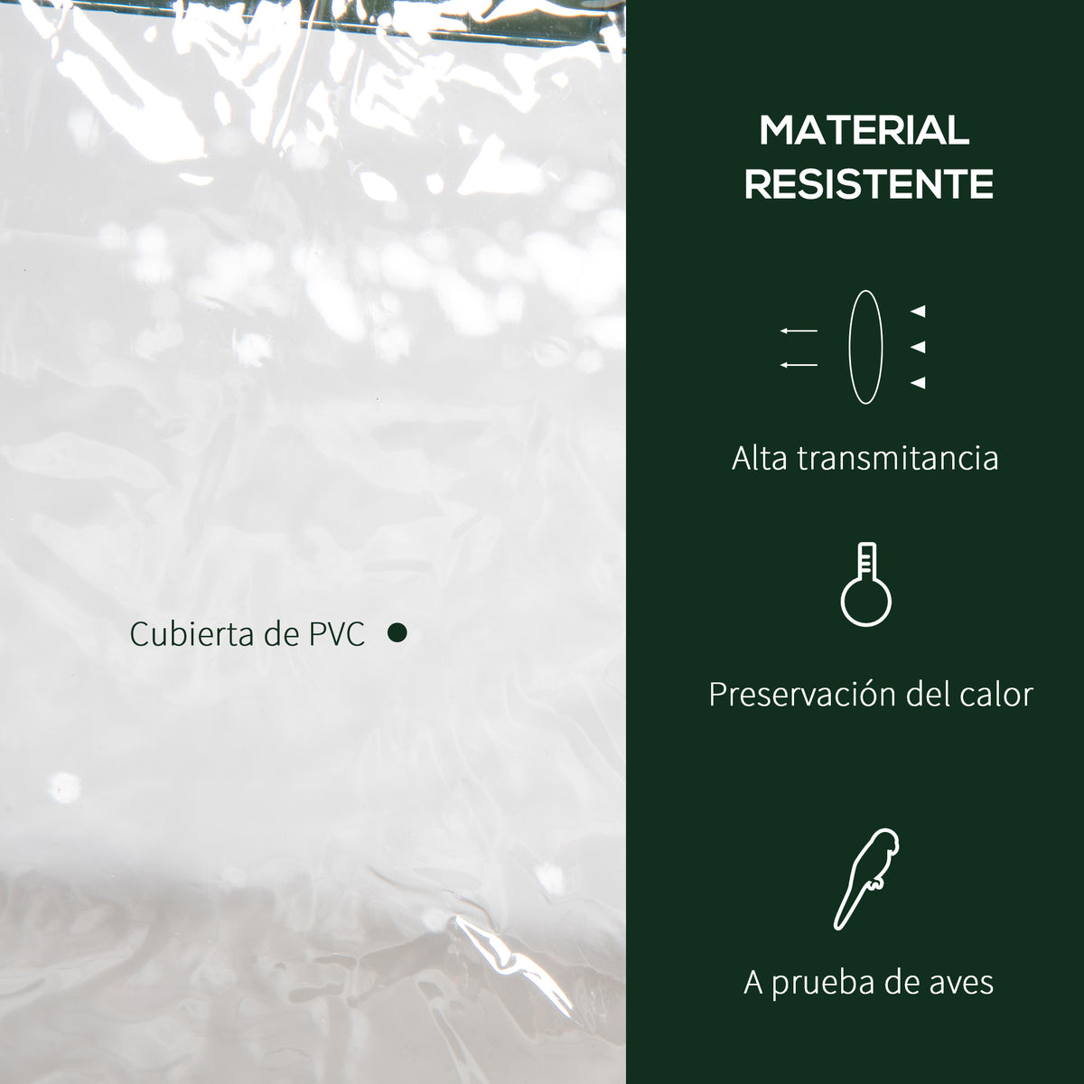 Invernadero De Jardín Outsunny Metal, Pvc Transparente 69x49x125 Cm_5