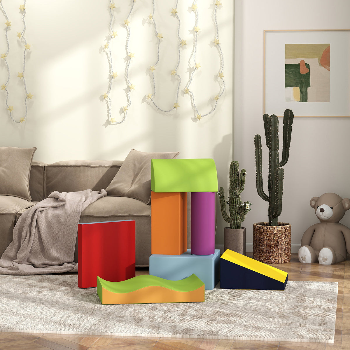 Bloques De Espuma Homcom Pu, Epe Multicolor 60x40x11 Cm_3