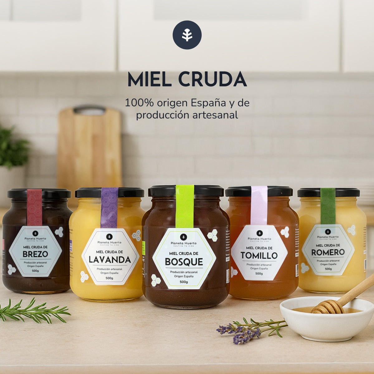 Pack 6x Miel Cruda de Bosque Planeta Huerto 500 gr