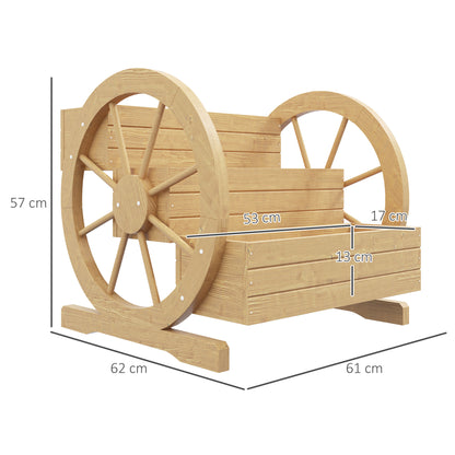 Jardinera Outsunny Madera De Abeto Madera Natural 61x62x57 Cm_2