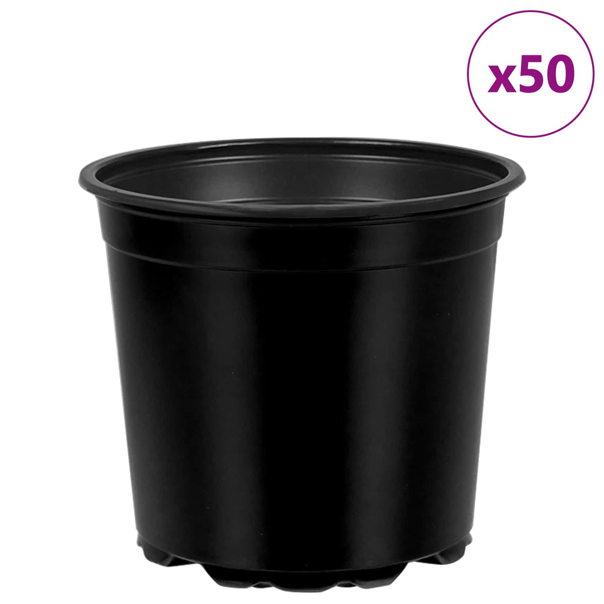 Maceta Redonda Para Flores 50 Uds. Negro Ø 15 X 13 Cm Plástico_3