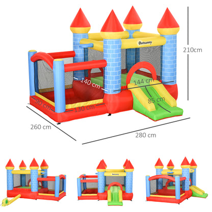 Castillo Inflable Infantil Outsunny Multicolor 280x260x210 Cm_2