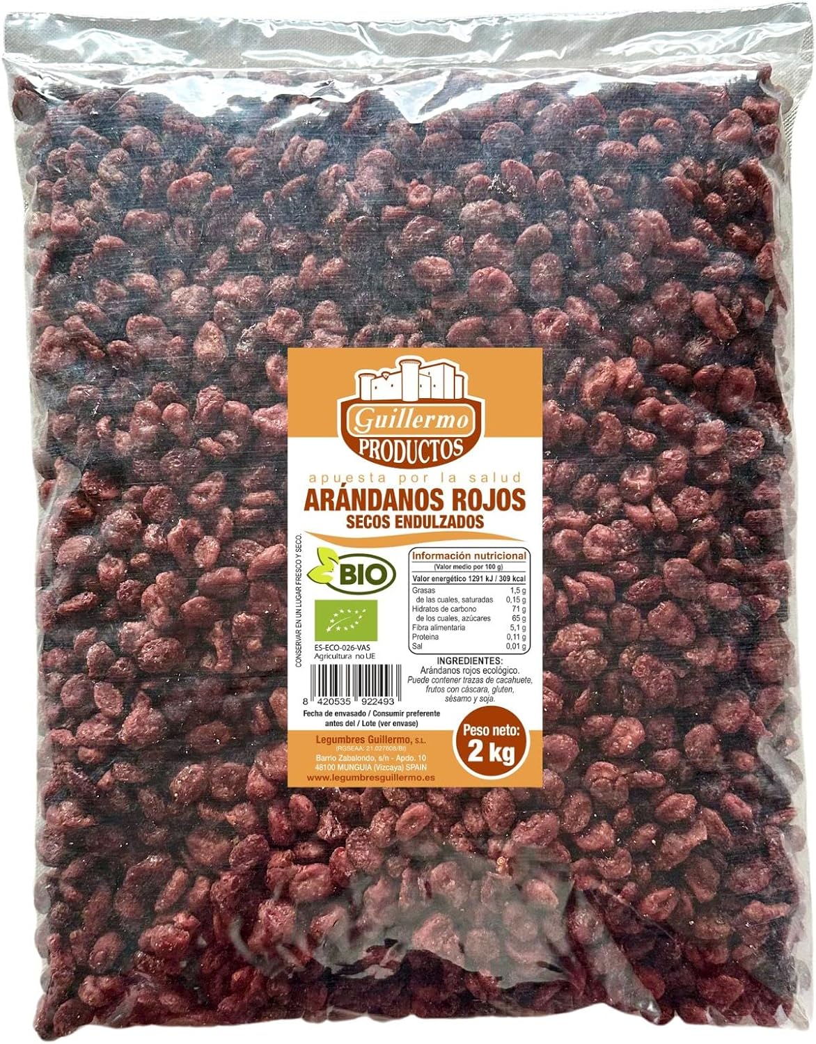 Arándanos Rojos Secos Bio - 2 Kg, Bolsa_0