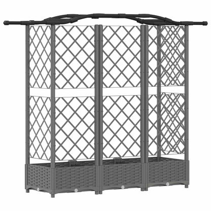 Cama Elevada Con Trellis Y Techo Gris Claro 163 X 40 X 123 Cm_4