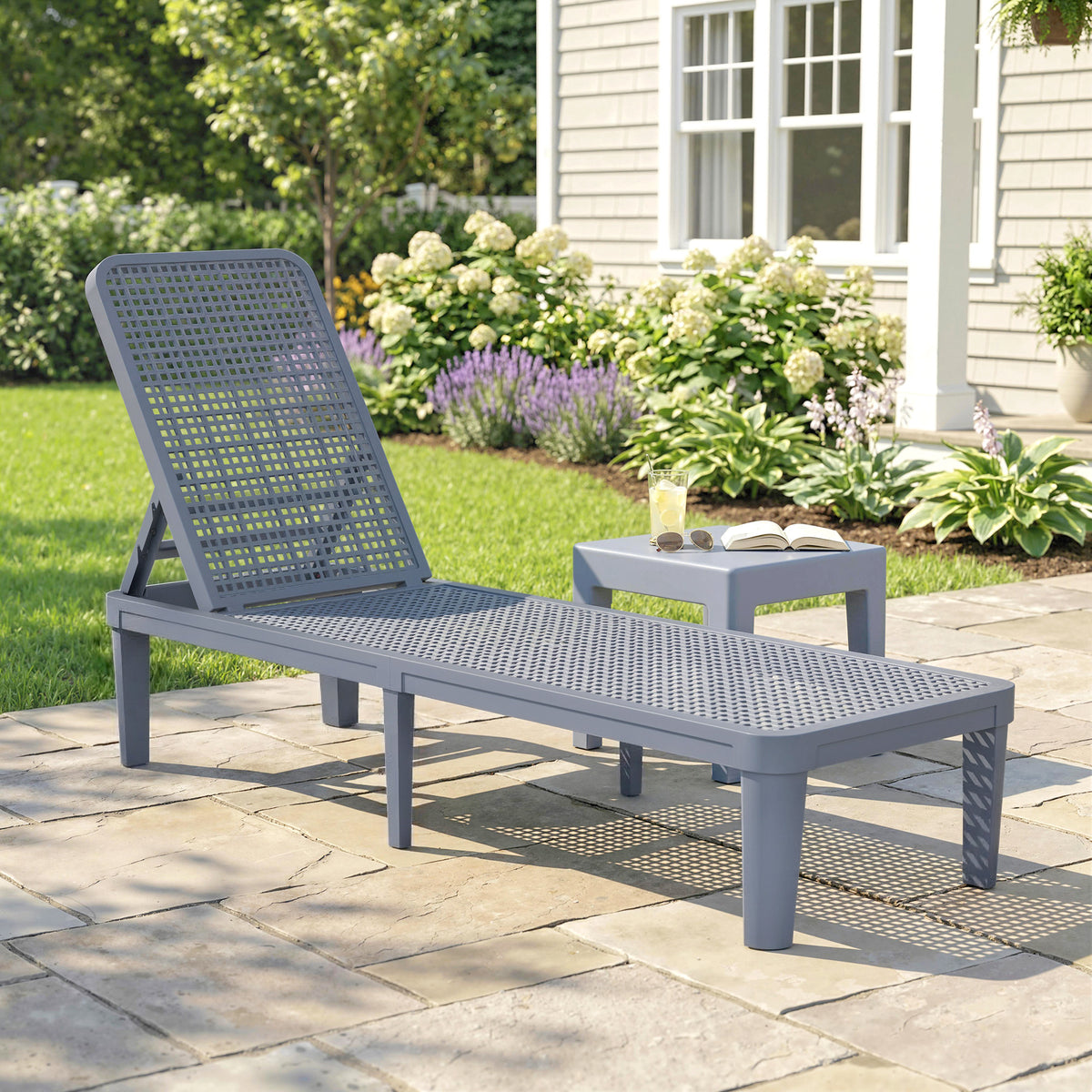 Tumbona Outsunny Pp Gris Oscuro 191x55x35.5 Cm_1