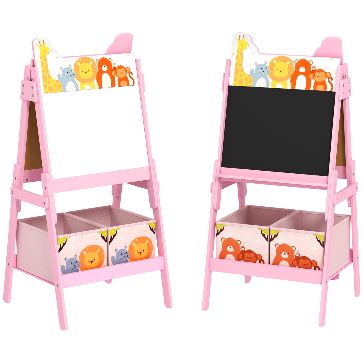 Caballete Infantil Aiyaplay Mdf, Tela No Tejida Rosa 53.5x49x113 Cm_0