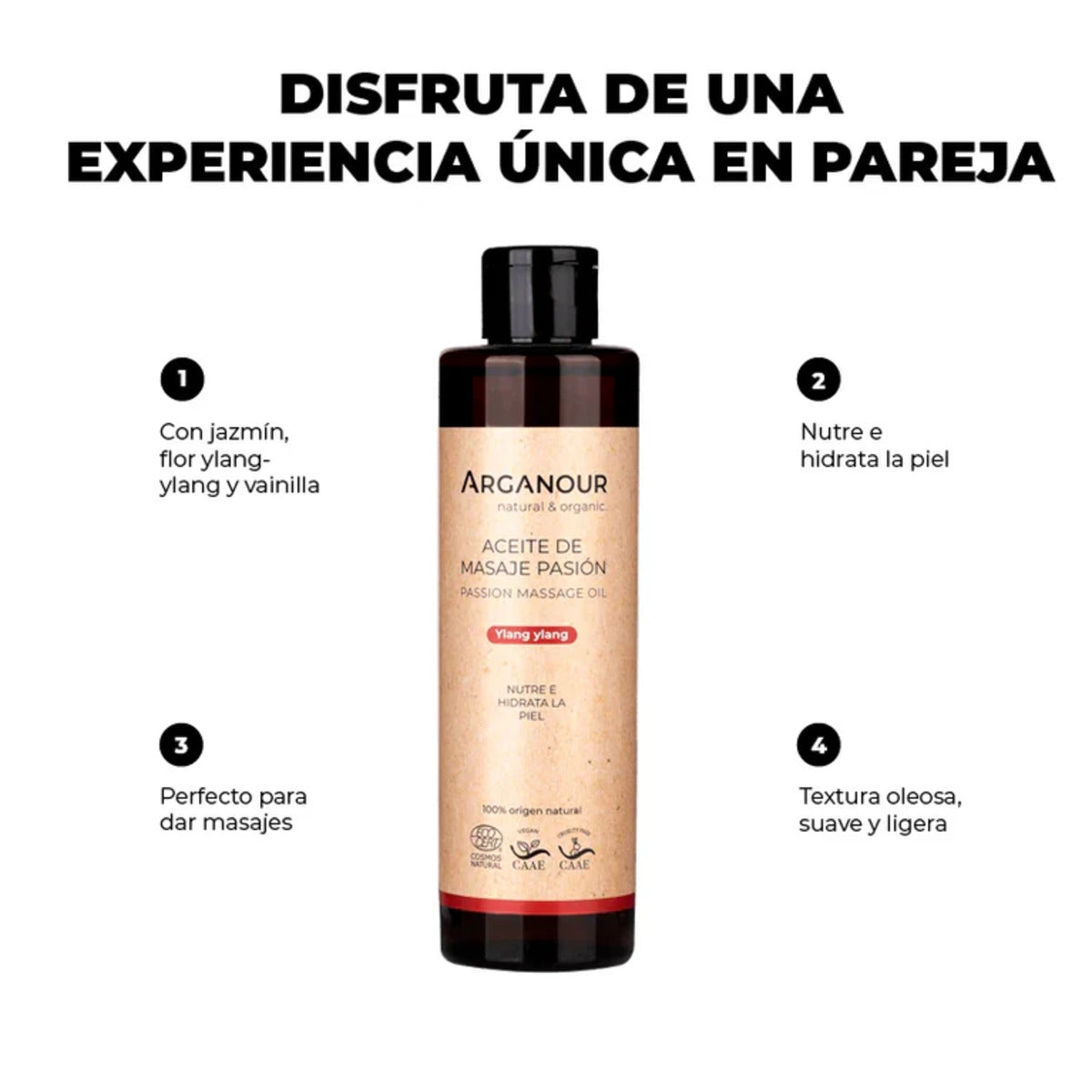Aceite de masaje pasión Arganour 200 ml