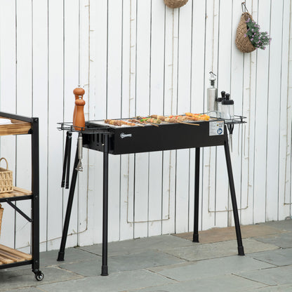Barbacoa De Carbón Outsunny 77x30x70 Cm Negro_1