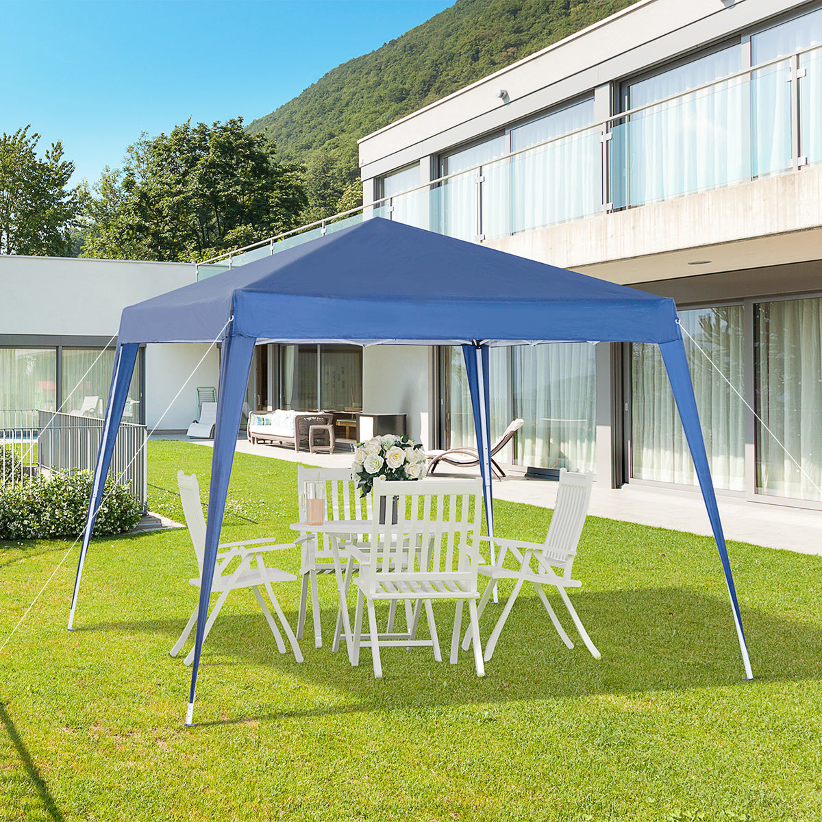 Carpa Plegable Outsunny Azul 240x240x250cm Tela Oxford Acero_1