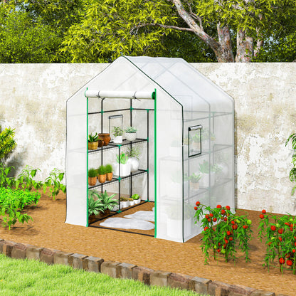 Invernadero De Jardín Outsunny Acero, Pe Blanco 140x143x190 Cm 845-932v02wt_3