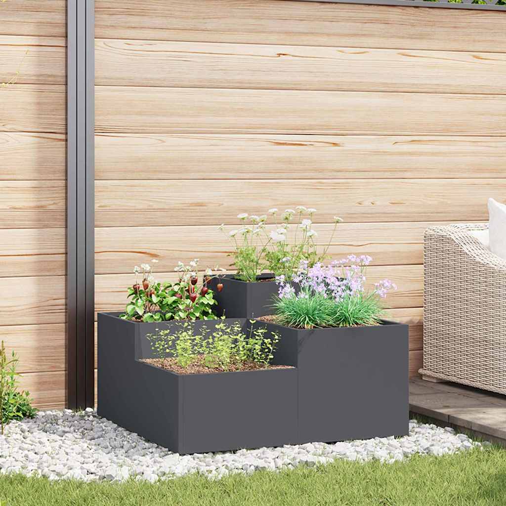 Maceta Para Jardín Antracita 80 X 80 X 48 Cm Acero_1