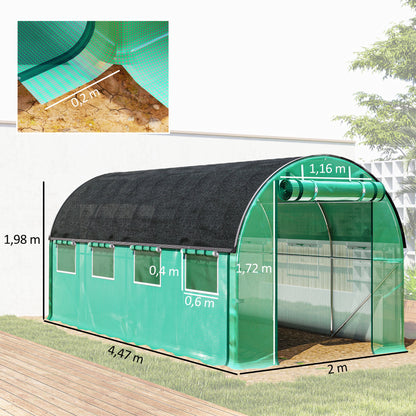 Invernadero De Túnel Outsunny Pe, Acero Galvanizado Verde 447x200x198 Cm_2