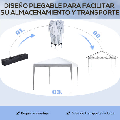 Carpa Plegable Outsunny Acero, Tela Oxford Blanco 295x295x255 Cm_5