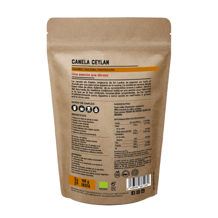 Canela Ceylán Bio En Polvo 1kg- Orgánica Superfoods_1