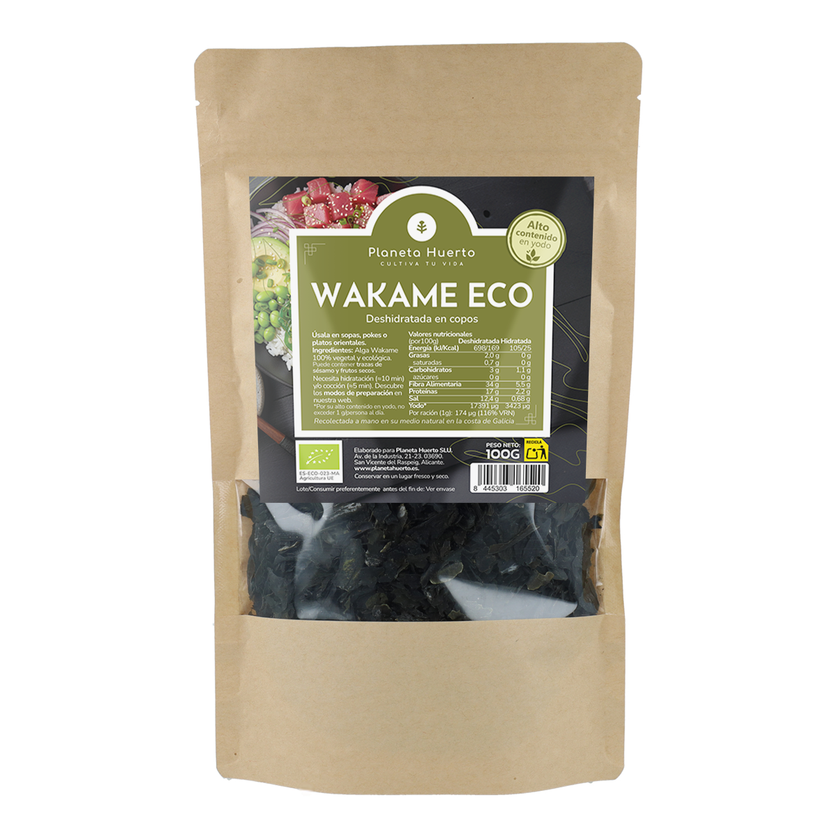 Alga Wakame copos ECO Planeta Huerto 100 g