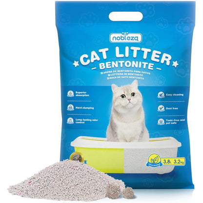 Arena aglomerante de bentonita para gatos aroma limón Nobleza 3.8 L