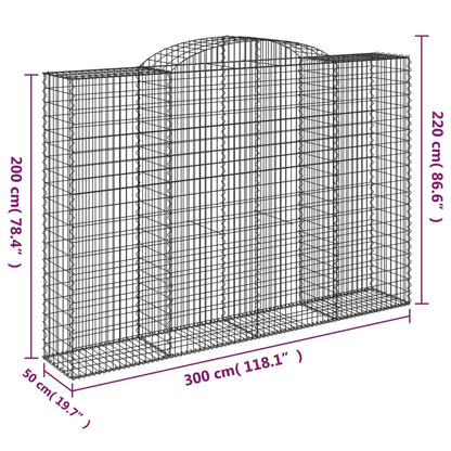 Cestas De Gaviones 8 Uds Forma De Arco Hierro 300x50x200/220 Cm_5