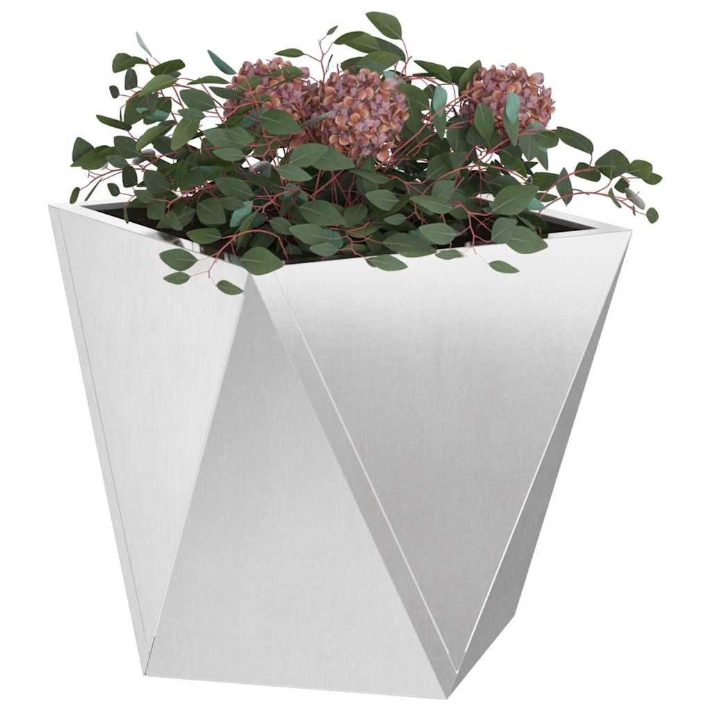 Jardinera 2 Uds. Plateado 50 X 50 X 50 Cm Acero Inoxidable_2