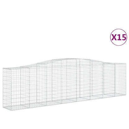 Cestas De Gaviones 15 Uds Forma De Arco Hierro 400x50x100/120cm_0