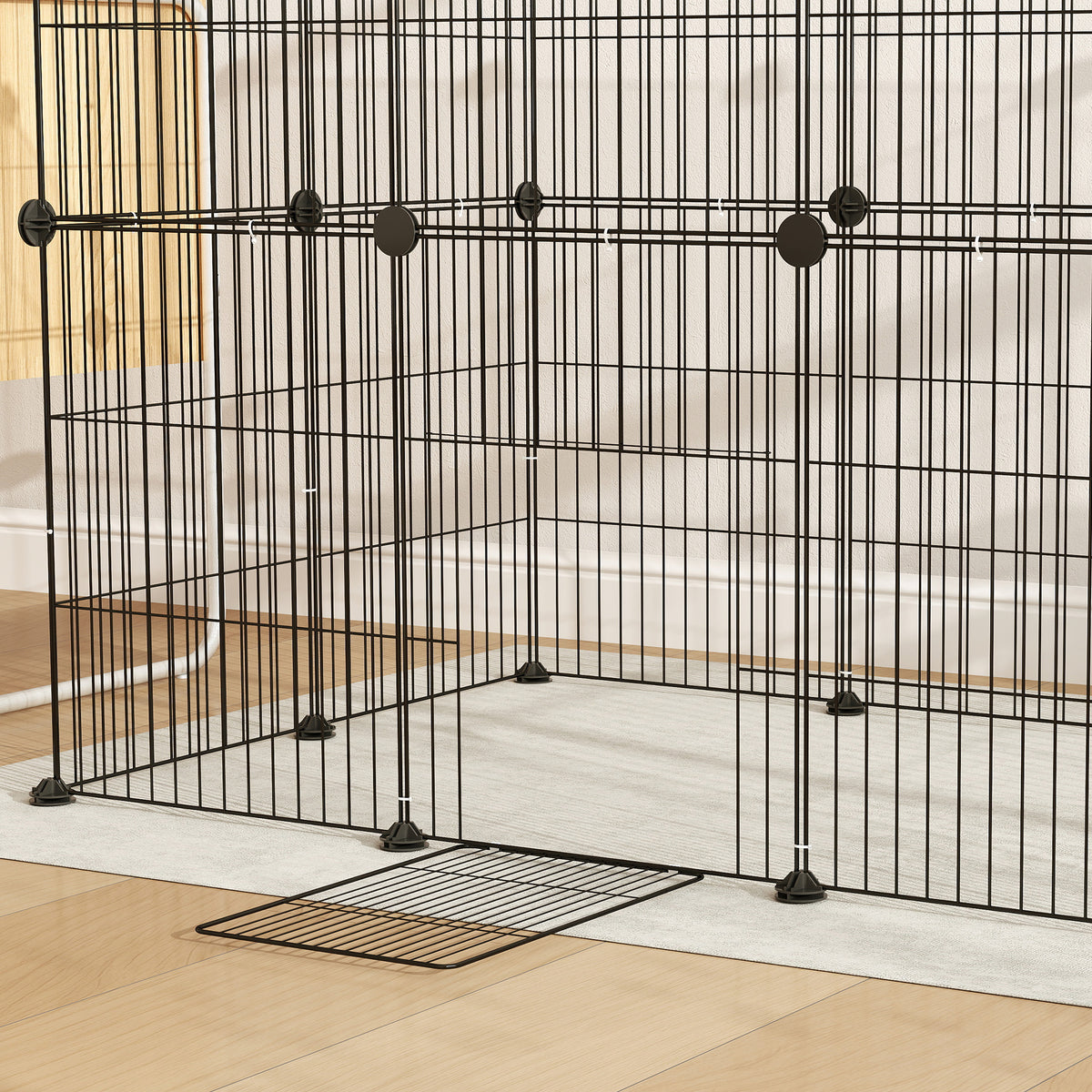 Parque Para Mascotas Pawhut Acero Negro 120x60x80 Cm D51-456v00bk_4