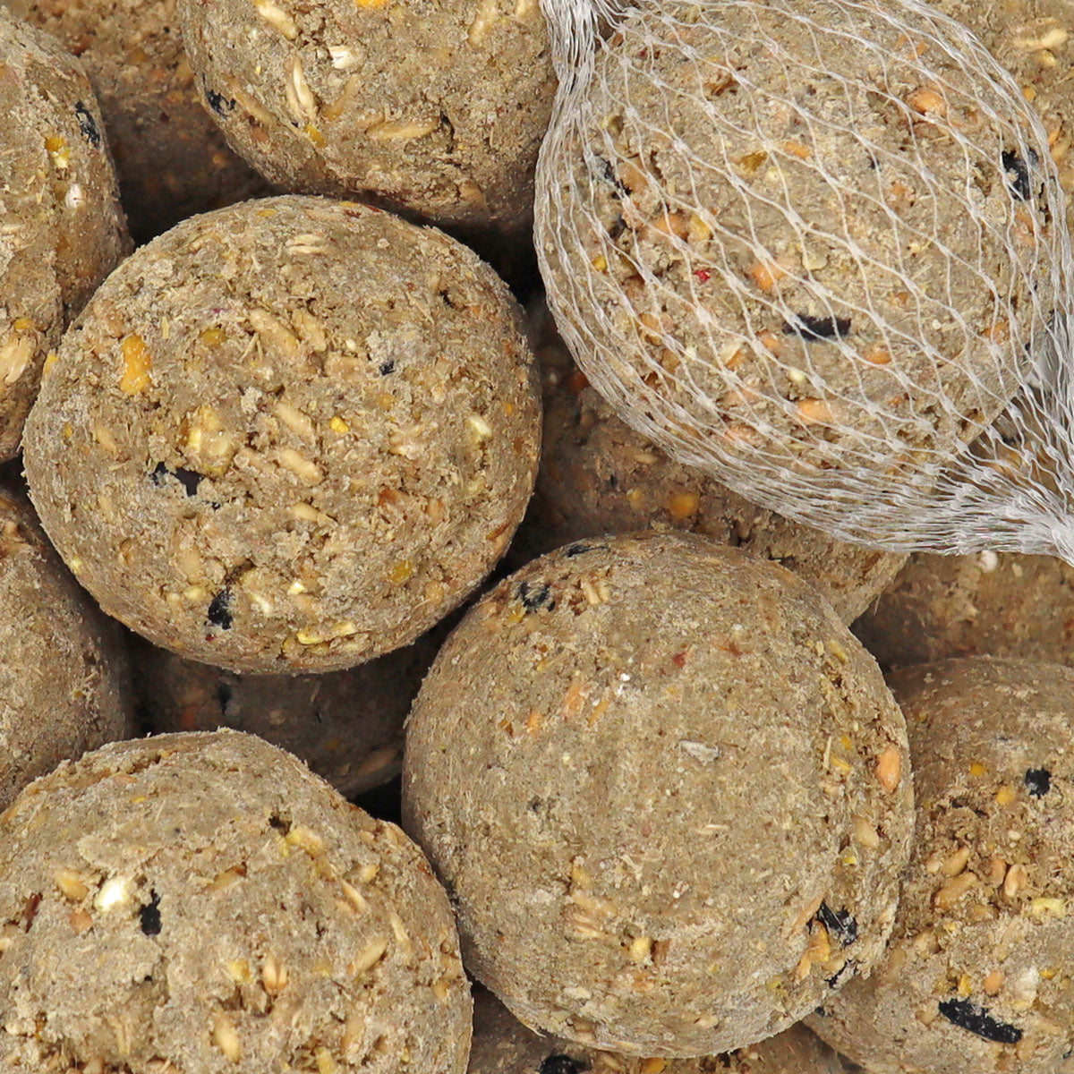 Comida Para Pajaros, 100 Bolas De Grasa Ca. 90 Gramos Con Red, Alimento Para Pajaros Silvestres_0