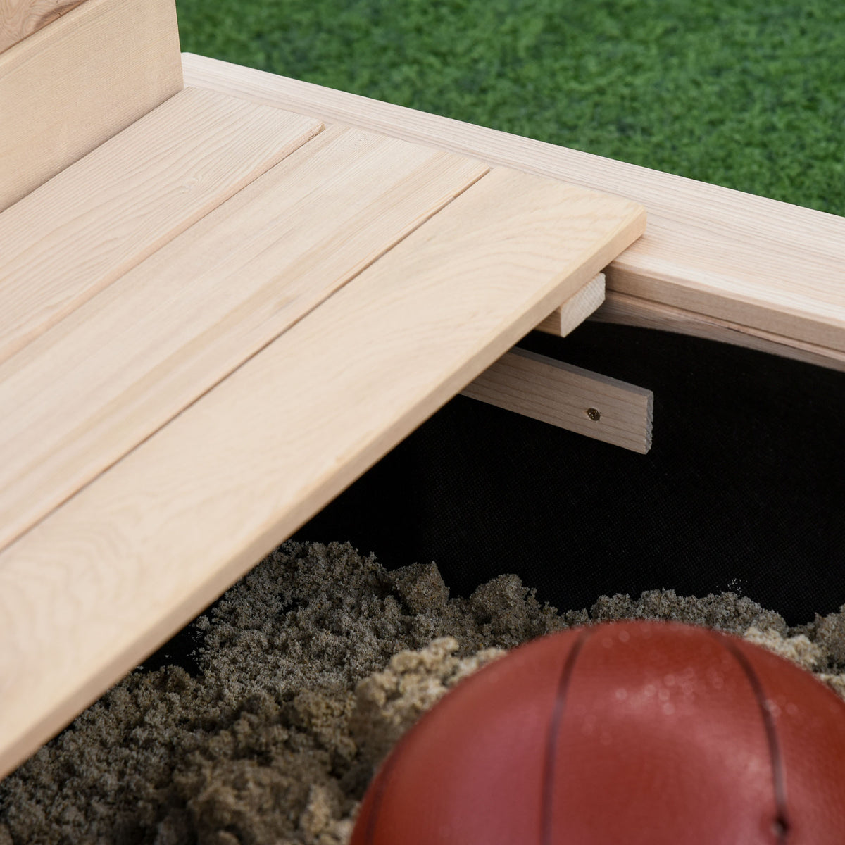 Arenero Para Niños Outsunny Madera 106x106x121 Cm Madera De Abeto_4