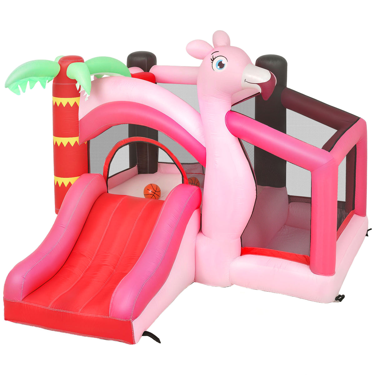 Castillo Inflable Para Niños Aiyaplay Tela Oxford Rosa 255x230x196 Cm_0