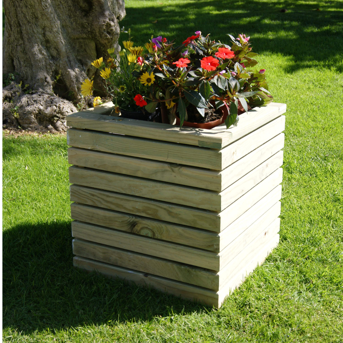 Jardinera Luxe De Madera Tratada Vidahuerto 60x60x60 Cm._2