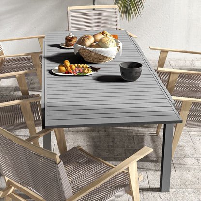 Mesa De Jardín Outsunny Aluminio Gris Oscuro 240x94x73 Cm_4