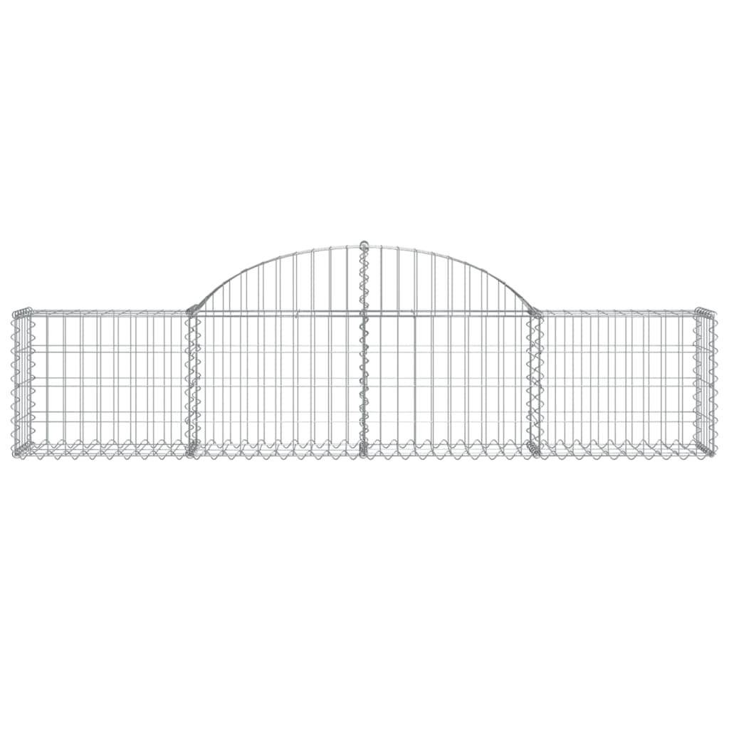 Cestas De Gaviones 2 Uds Forma De Arco Hierro 200x30x40/60 Cm_3