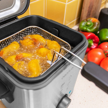 Freidora Eléctrica De Aceite Cleanfry Advance 1500 Inox. 900 W, Capacidad 1,5 L, Acero Inoxidable, Filtro Oilclean, Cubeta Extraible, Tapa Con Venta_4