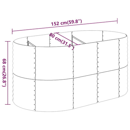 Jardinera Arriate Acero Galvanizado Antracita 152x80x68 Cm_5