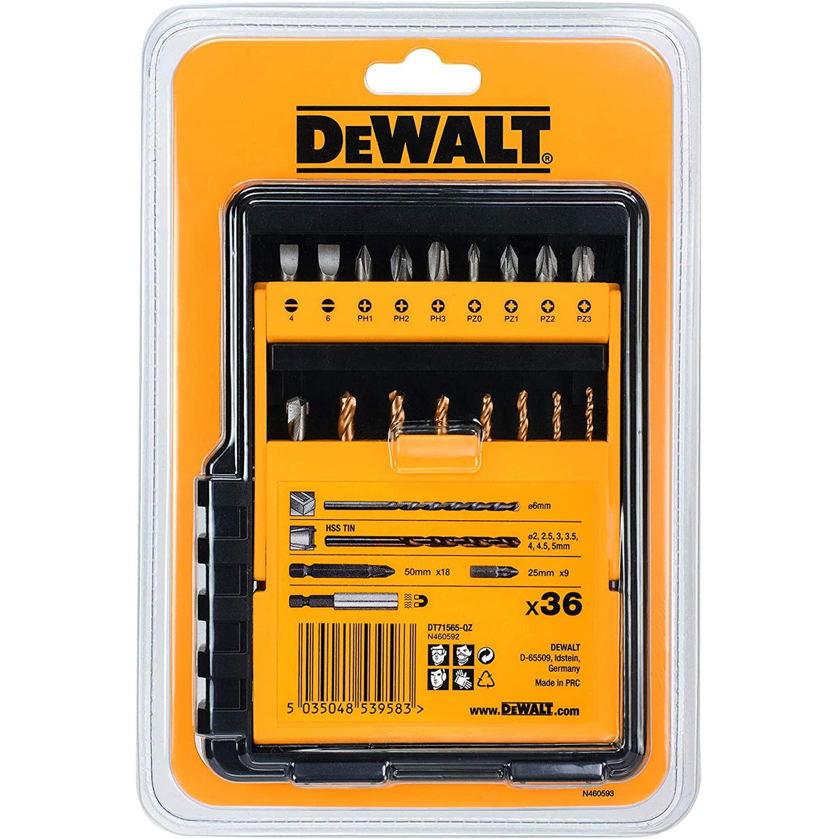 Juego de 36 piezas para atornillar y taladrar DEWALT DT71565-QZ