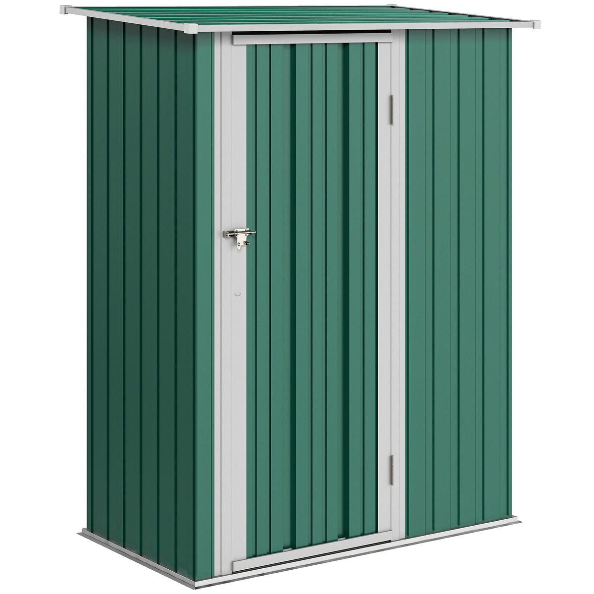 Caseta De Jardín Acero 1,07 M² Con Puerta Outsunny 142x84x189 Cm Verde_0