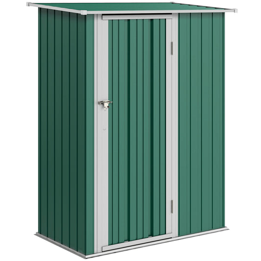 Caseta De Jardín Acero 1,07 M² Con Puerta Outsunny 142x84x189 Cm Verde_0